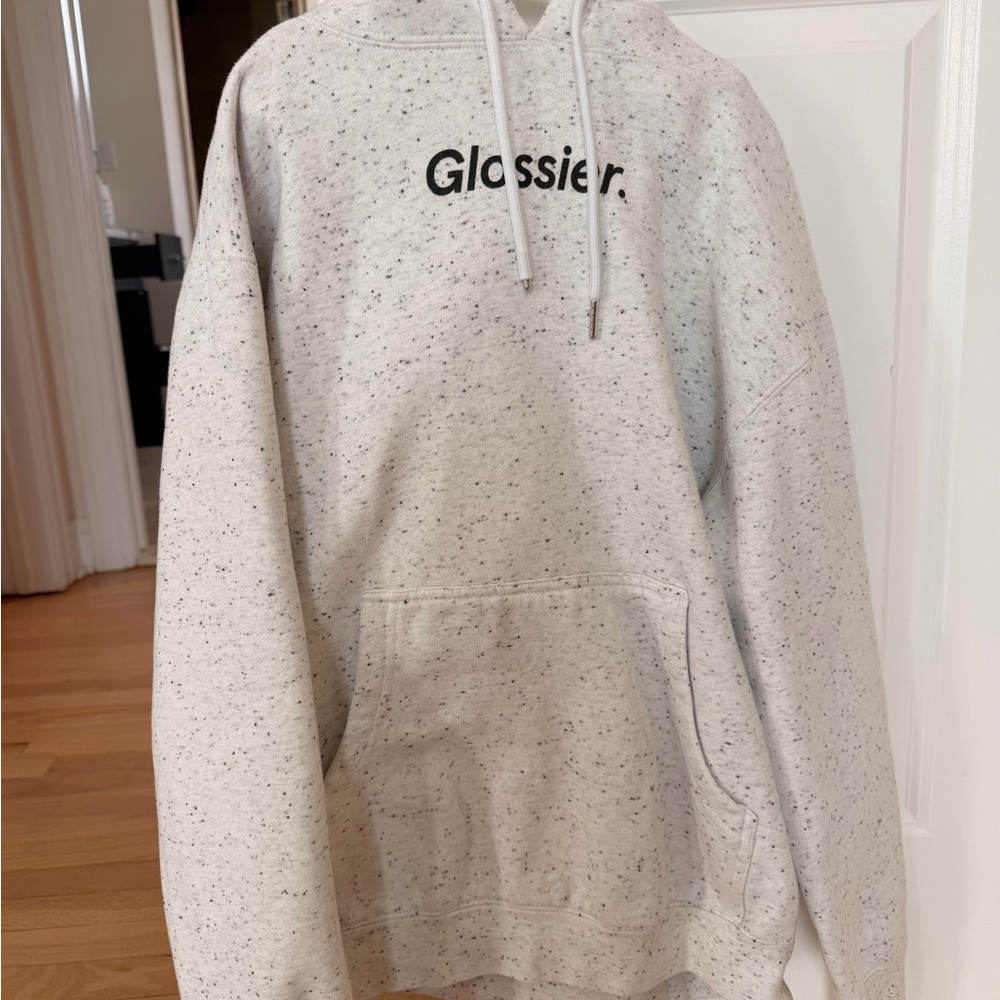 Glossier Light Gray Speckled Hoodie